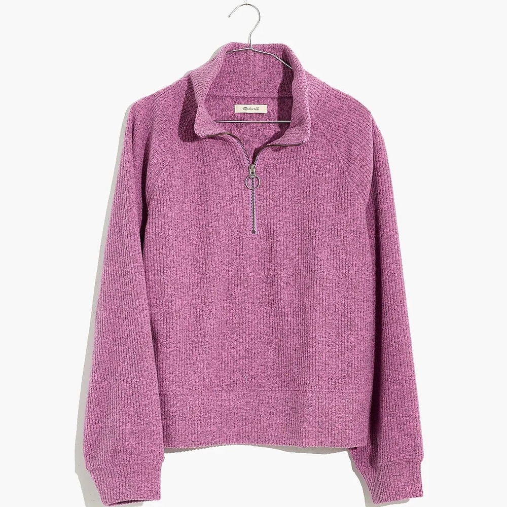 Madewell Fleece Half-Zip Popover Top